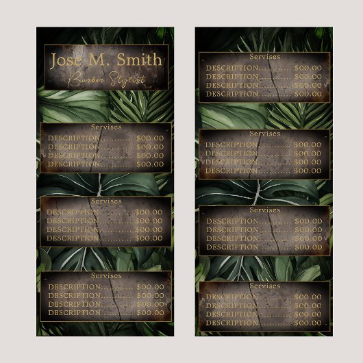 Tropisch Oerwoud Leather Luxury Elegant Barber Reclamekaart