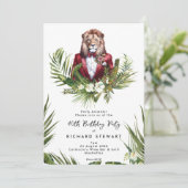 tropisch oerwoud leeuw 40e verjaardag kaart (Staand voorkant)