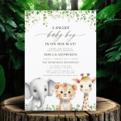Tropisch Oerwoud Leuke Dieren Safari Baby shower Kaart