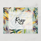 tropisch oerwoud licht bruiloft rsvp briefkaart (Voorkant)