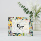 tropisch oerwoud licht bruiloft rsvp briefkaart (Staand voorkant)