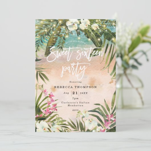 tropisch oerwoud licht modern , zoet 16 kaart (Staand voorkant)