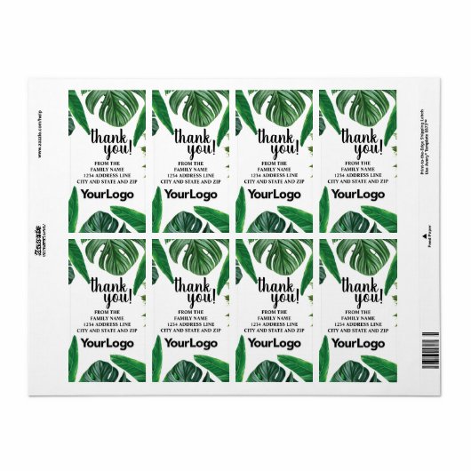 Tropisch Oerwoud Logo Bedrijf Professional Busines Etiket (Full Sheet)