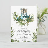 tropisch oerwoud luipaard 40e verjaardagsfeestje kaart (Staand voorkant)