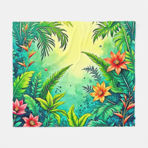Tropisch Oerwoud Lush Paradise Design Fleece Deken