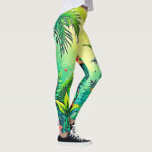 Tropisch Oerwoud Lush Paradise Design Leggings (Rechts)