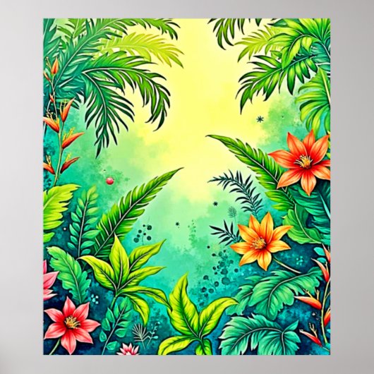Tropisch Oerwoud Lush Paradise Design Poster (Voorkant)
