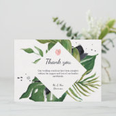 Tropisch oerwoud met exotische bruine tintfoto bedankkaart (Staand voorkant)