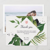 Tropisch oerwoud met exotische bruine tintfoto bedankkaart (Voorkant / Achterkant)