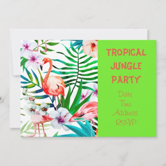 Tropisch Oerwoud met flamingo Kaart (Voorkant)