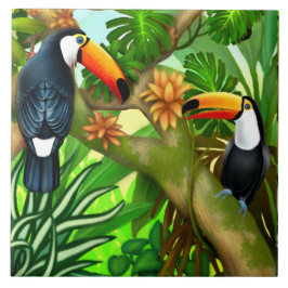 Tropisch Oerwoud met toucans Tegeltje