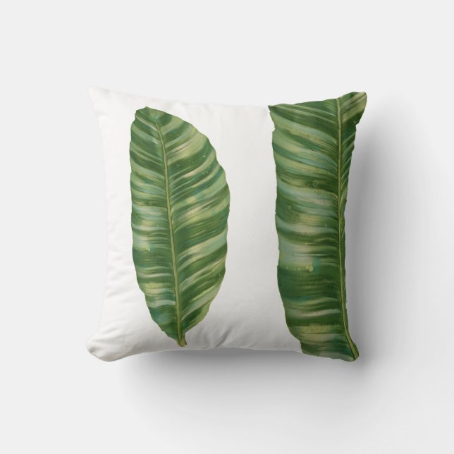 Tropisch Oerwoud Modern Banana Leaf Greenery Green Kussen (Voorkant)