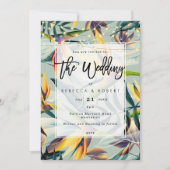 tropisch oerwoud moderne huwelijksuitnodiging kaart (Voorkant)