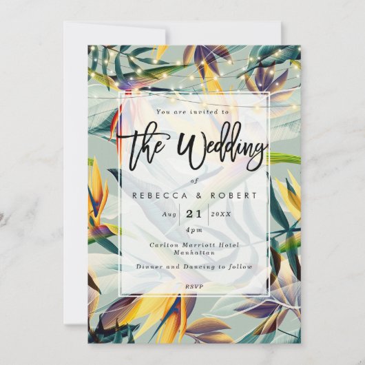 tropisch oerwoud moderne huwelijksuitnodiging kaart (Voorkant)