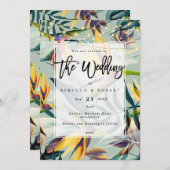 tropisch oerwoud moderne huwelijksuitnodiging kaart (Voorkant / Achterkant)