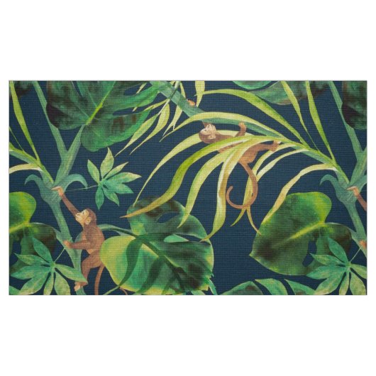 tropisch Oerwoud monkey Fabric Stof (Fat Quarter)