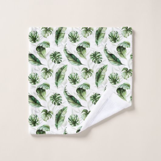 Tropisch Oerwoud Monstera Bladeren Bad Handdoek (Wasdoekje)