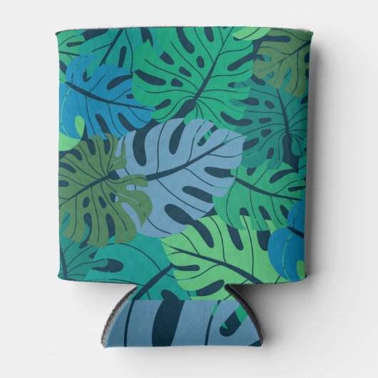 Tropisch Oerwoud Naadloos Patroon Blikjeskoeler (Voorkant)