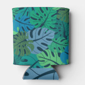 Tropisch Oerwoud Naadloos Patroon Blikjeskoeler (Achterkant)