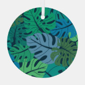 Tropisch Oerwoud Naadloos Patroon Glas Ornament (Achterkant)