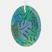 Tropisch Oerwoud Naadloos Patroon Glas Ornament (Voorkant links)