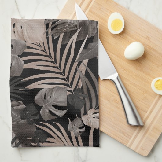 Tropisch Oerwoud Nachtbladeren 8 - Herhaling Theedoek (Quarter Fold)