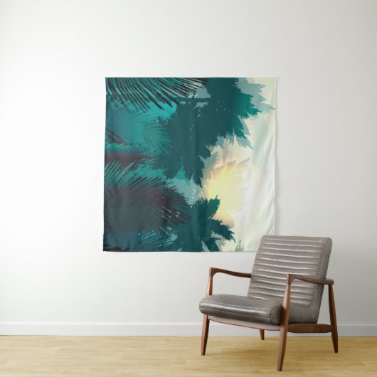 Tropisch Oerwoud: ochtendlandschap. Wandkleed (In Situ (horizontaal))