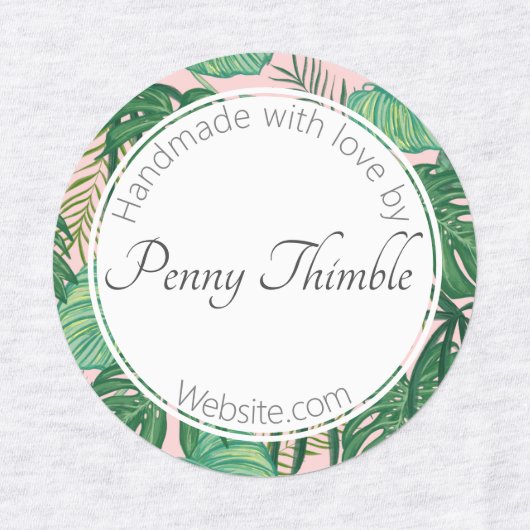 Tropisch Oerwoud palmpatroon Labels (Design 1)