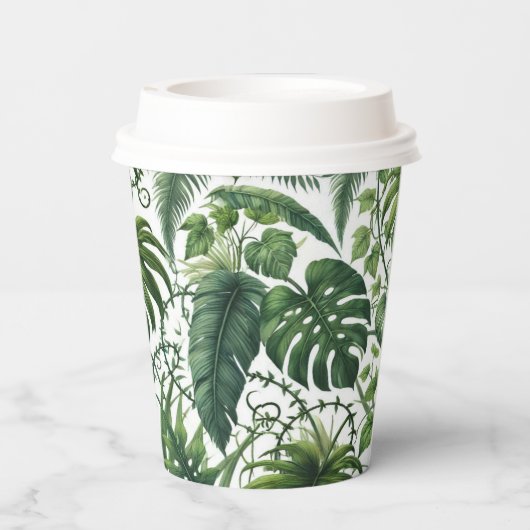 Tropisch Oerwoud Papieren Bekers (Achterkant)