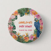 Tropisch Oerwoud Parrot Baby shower Button (Voorkant)