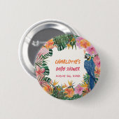 Tropisch Oerwoud Parrot Baby shower Button (Voorkant /achterkant)