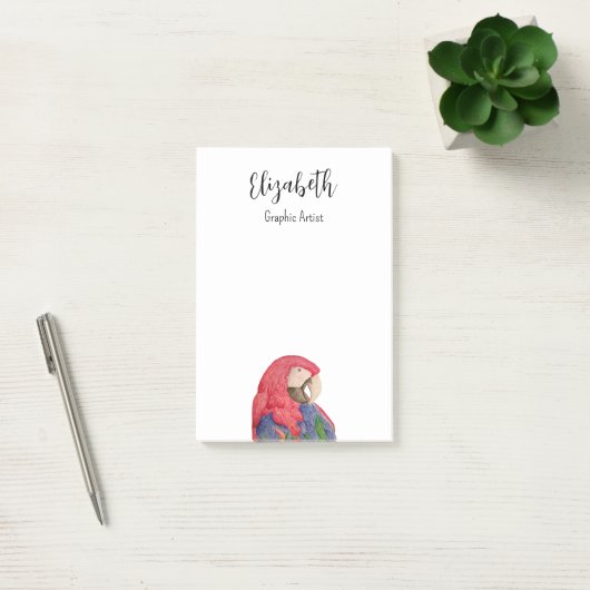 Tropisch Oerwoud Parrot Tekening Kleurrijke Macaw Post-it® Notes (Kantoor)