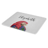 Tropisch Oerwoud Parrot Tekening Kleurrijke Macaw Snijplank (Hoek)