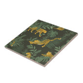 Tropisch Oerwoud Patroon met Jaguar palmbladeren Tegeltje (Zijkant)