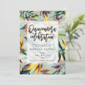 tropisch oerwoud quinceanera 15e verjaardag kaart (Staand voorkant)