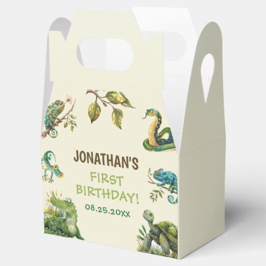 Tropisch Oerwoud Reptiel Kids Verjaardagsfeest Bedankdoosjes (Geopend)