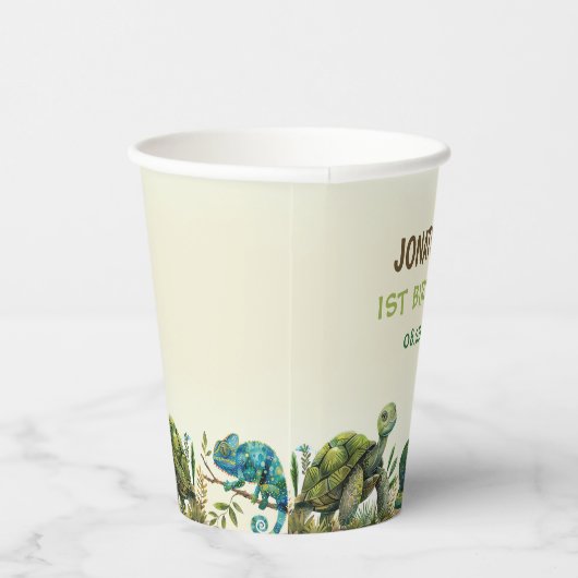Tropisch Oerwoud Reptiel Kids Verjaardagsfeest Papieren Bekers (Rechts)