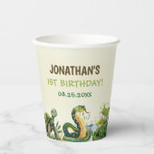 Tropisch Oerwoud Reptiel Kids Verjaardagsfeest Papieren Bekers (Voorkant)