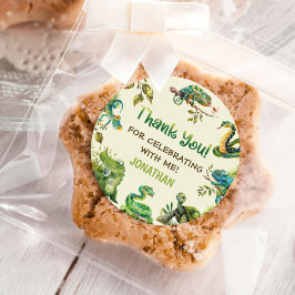 Tropisch Oerwoud Reptiel Kids Verjaardagsfeest Ronde Sticker