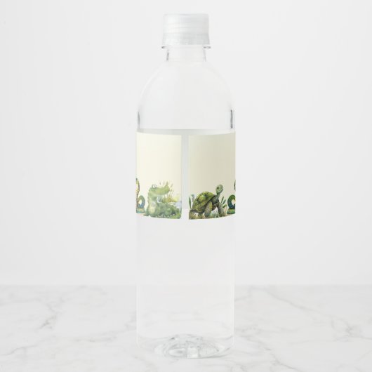 Tropisch Oerwoud Reptiel Kids Verjaardagsfeest Waterfles Etiket (Achterkant)