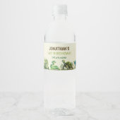 Tropisch Oerwoud Reptiel Kids Verjaardagsfeest Waterfles Etiket (Voorkant)