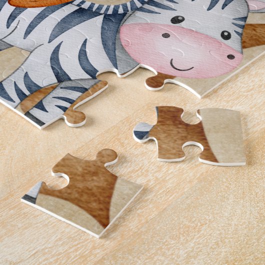 Tropisch Oerwoud Safari Animals Baby Boy Legpuzzel (Zijkant)