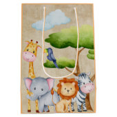 Tropisch Oerwoud Safari Animals Baby Boy Medium Cadeauzakje (Achterkant)