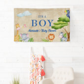 Tropisch Oerwoud Safari Animals Baby Boy Shower Spandoek (Insitu)