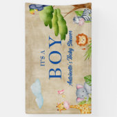 Tropisch Oerwoud Safari Animals Baby Boy Shower Spandoek (Verticaal)