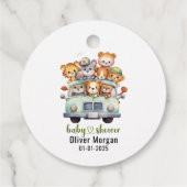 Tropisch Oerwoud Safari Animals Boy Baby shower Bedankjes Labels (Achterkant)