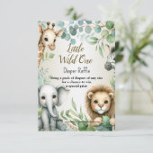 Tropisch Oerwoud Safari Animals Boy Baby shower Informatiekaartje (Staand voorkant)
