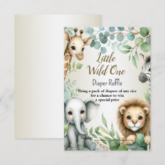 Tropisch Oerwoud Safari Animals Boy Baby shower Informatiekaartje