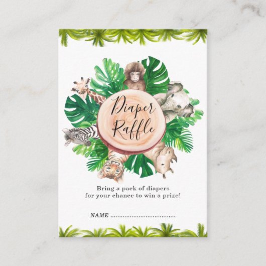 Tropisch Oerwoud Safari Animals Boy Baby shower Informatiekaartje (Voorkant)
