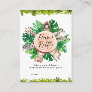 Tropisch Oerwoud Safari Animals Boy Baby shower Informatiekaartje